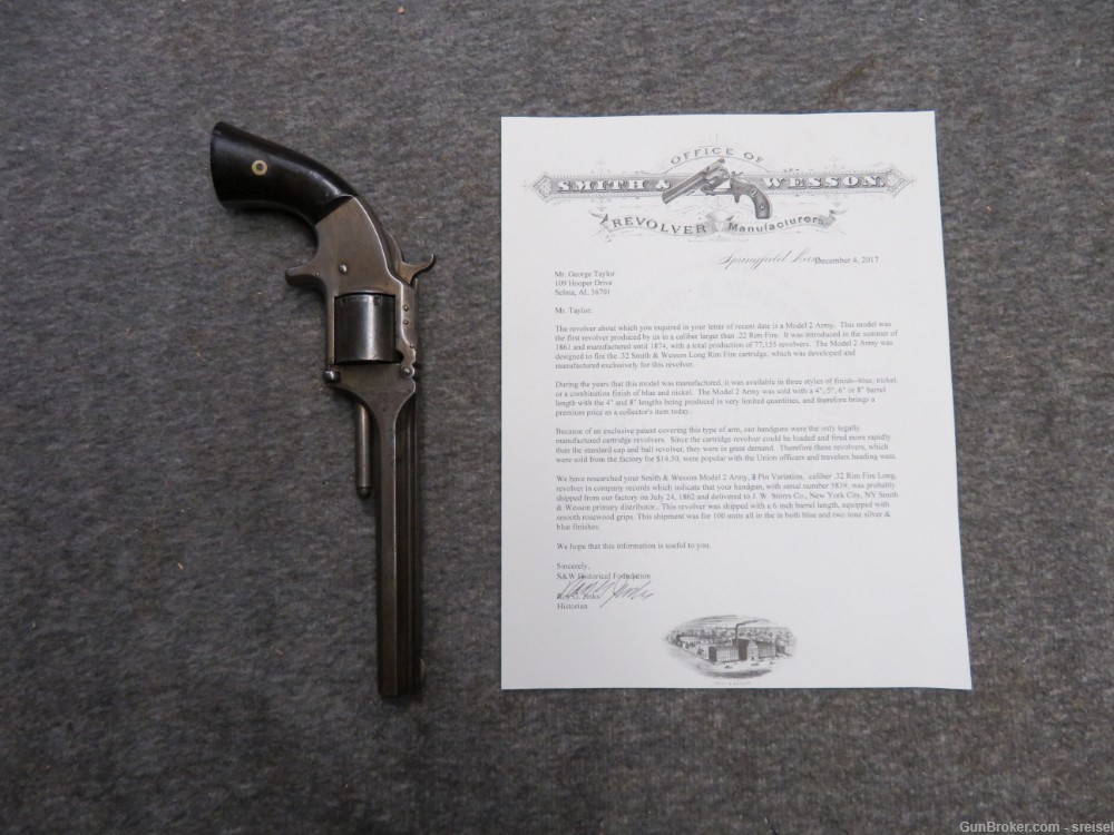CIVIL WAR SMITH & WESSON MODEL NO. 2 REVOLVER