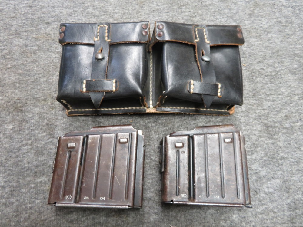 LOT OF 2 WWII GERMAN G43 RIFLE MAGAZINES W/ POUCH