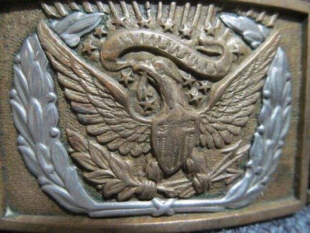 CIVIL WAR U.S. ARMY OFFICER BUCKLE AND LEATHER BELT