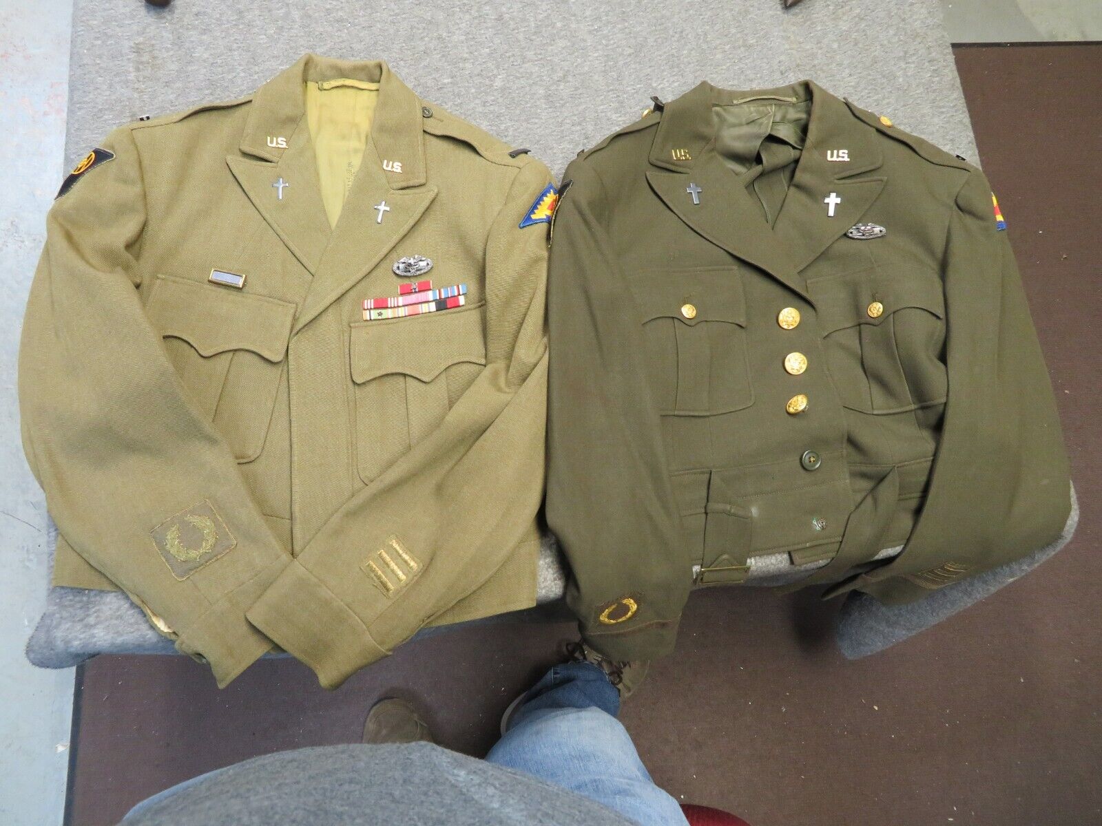 LOT OF 2 WWII US ARMY OFFICER’S IKE JACKETS-ORIGINAL