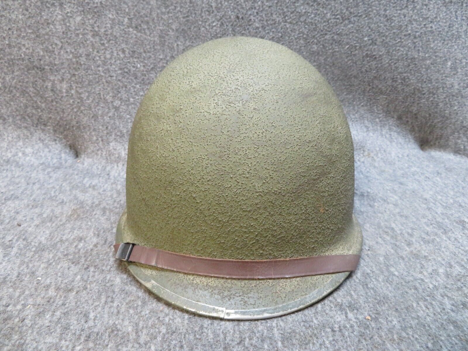 WWII US M1 HELMET-FRONT SEAM SWIVEL BAILS-W/ WESTINGHOUSE LINER-EXCELLENT