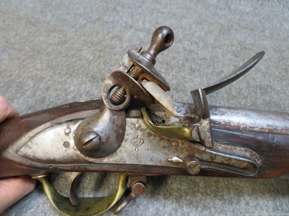 Antique Bavarian Military Flintlock Musket - 1830 | Rare Crown O Mark | Historic Collectible