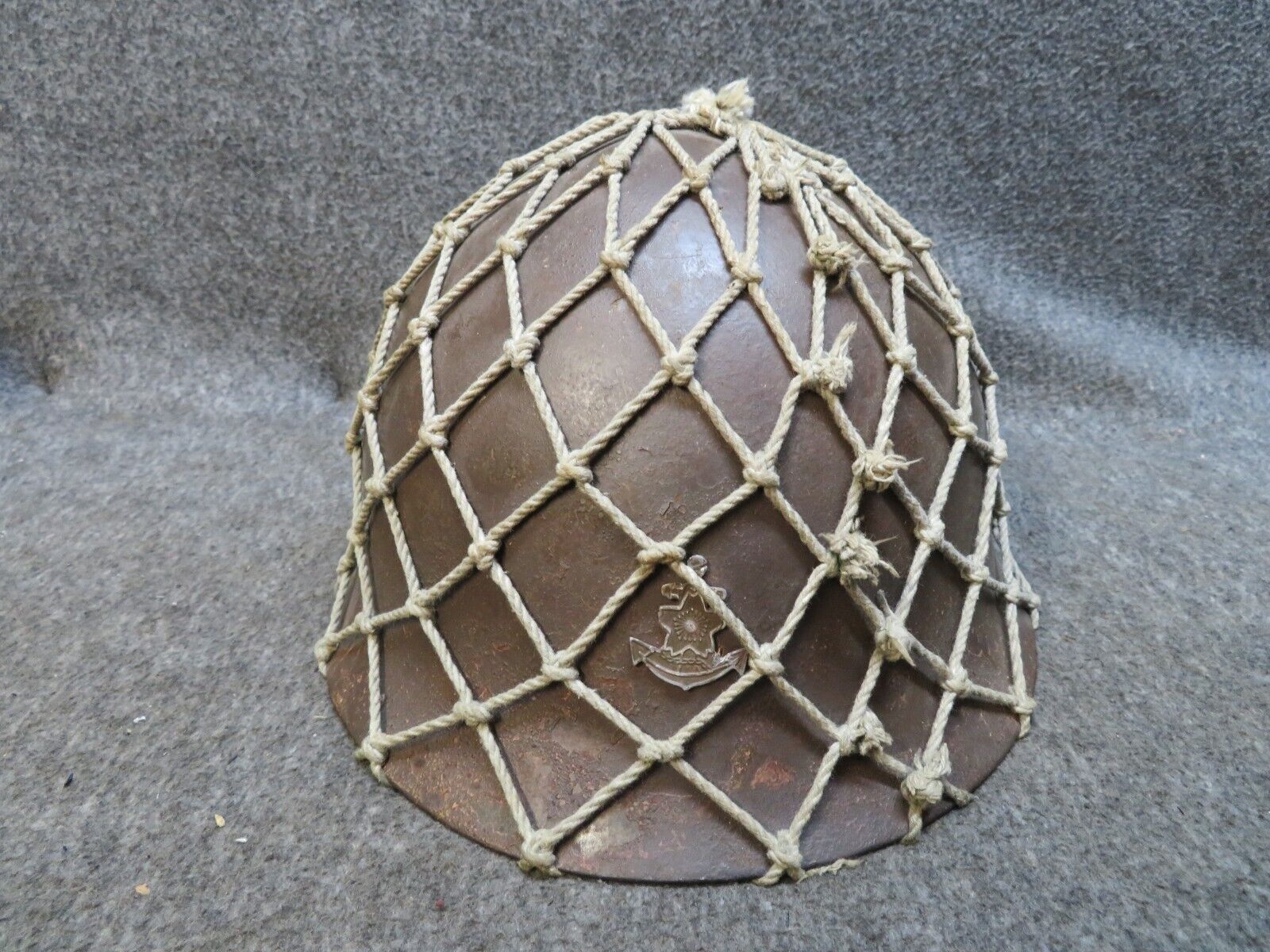 WWII Japanese Navy Type 90 Helmet – All Original with Net, Liner & Chinstrap | Rare Find
