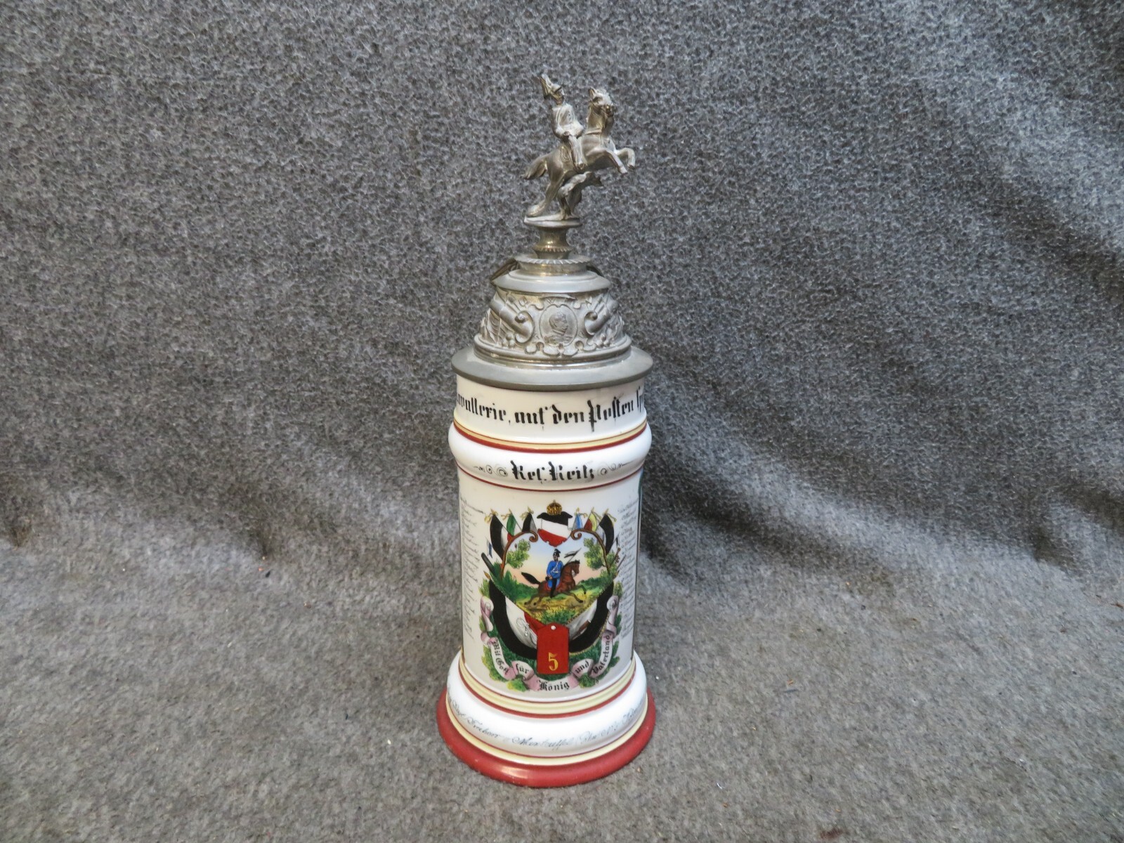 WWI Imperial German 5th Dragoons Commemorative Beer Stein – Named