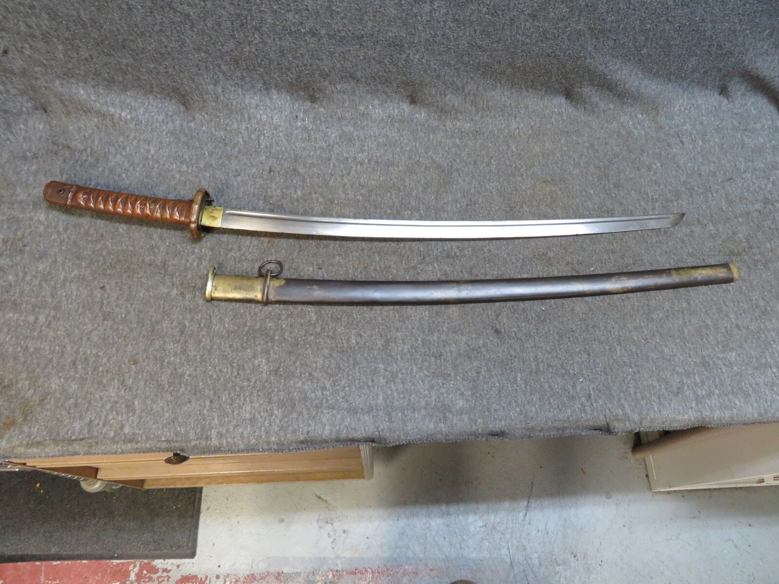 WWII Japanese Army Type 95 NCO Sword – Early Copper Handle, Matching Numbers, Rare!