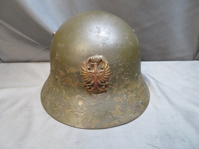 Pre-WWII Czech Model 1930 Helmet – Spanish Civil War Use with Franco Eagle Badge – Rare & Original