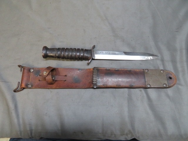 WWII US Army M3 Fighting Knife – CASE 1943 Blade Marked w/ Original M6 Sheath