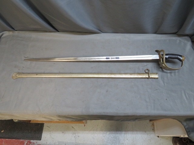 Rare WWI German Model 1889 Cavalry Officer Dress Sword – Etched Blade – Mecklenburg Dragoons