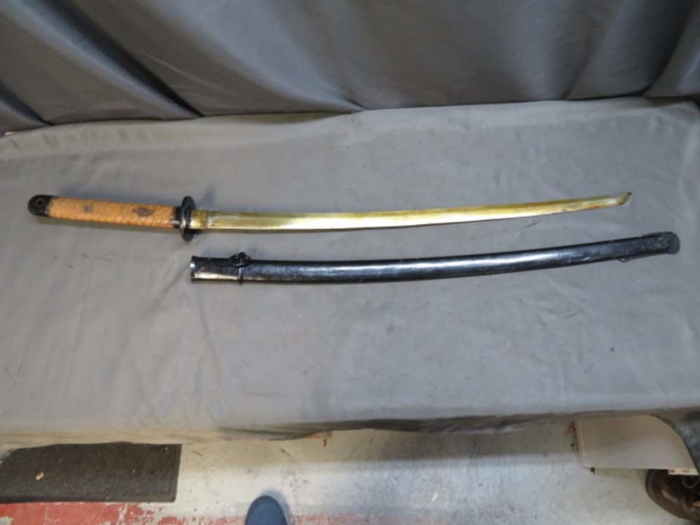 WWII Japanese Late-War NCO Sword with Matching Numbered Scabbard