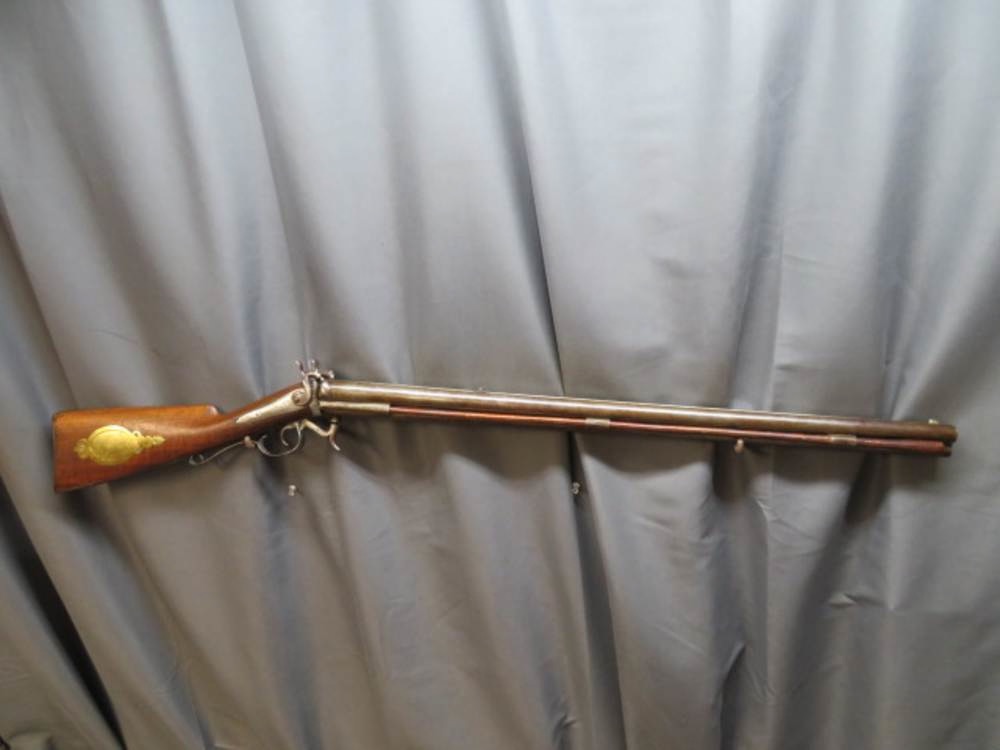 Antique Belgian Triple Barrel Percussion Combination Rifle/Shotgun