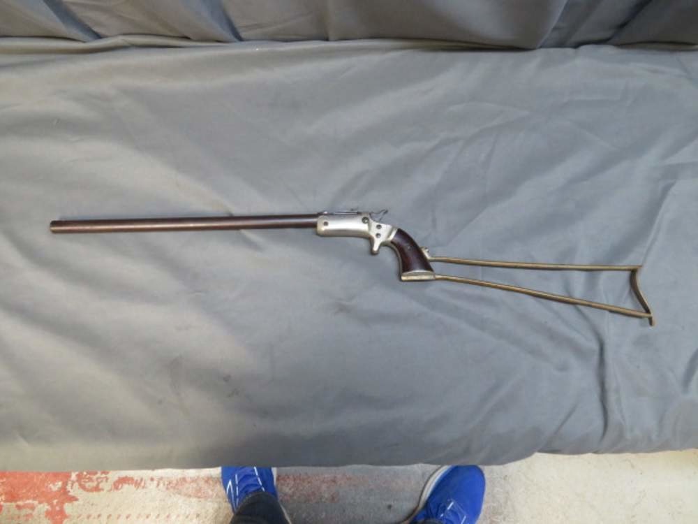 Antique Stevens Medium Frame New Model Pocket Rifle – .32 Rimfire Short – All Matching Numbers