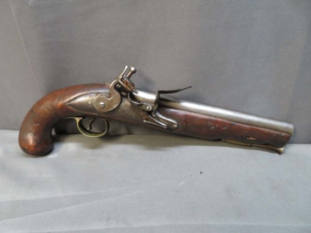 Antique Portuguese Military Flintlock Pistol — “Lisbon” Marked Lock