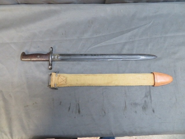 WWI U.S. Model 1905 Bayonet — R.I.A. 1918 — Nice Blade with Original Scabbard