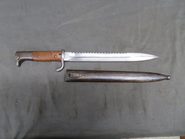 WWI German KS 98 Mauser Sawback Bayonet