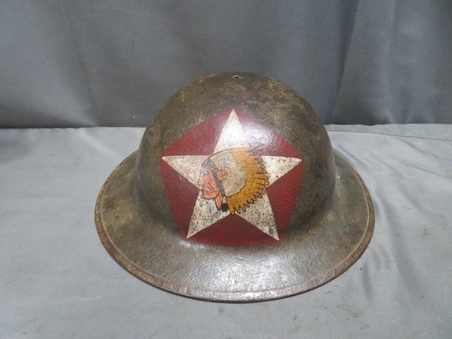 WWI U.S. M1917 Helmet – 1st Battalion, 9th Infantry, 2nd Division Insignia