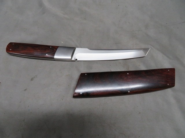 Ron Gaston Tanto Knife | Handcrafted Custom Blade | Wooden Sheath