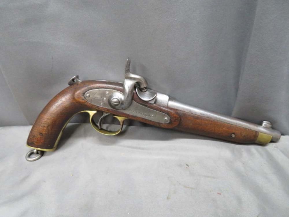 Portuguese Westley Richards “Monkey Tail” Percussion Breechloading Pistol – Scarce Military Contract
