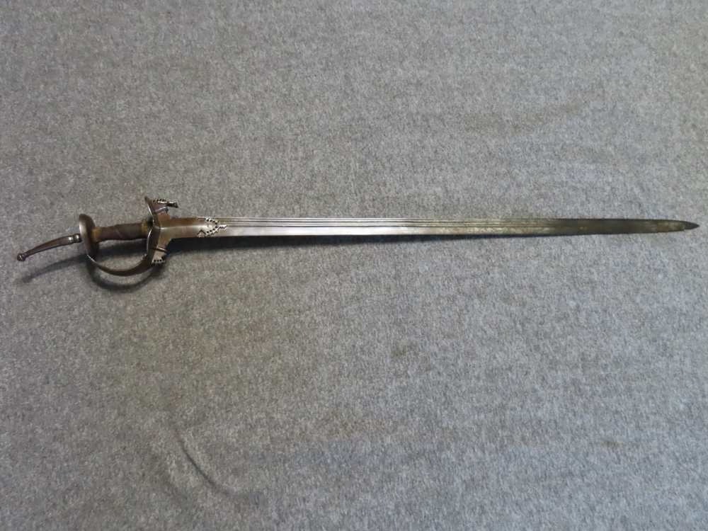 Indian Style Talwar Straight Sword – 31″ Grooved Blade