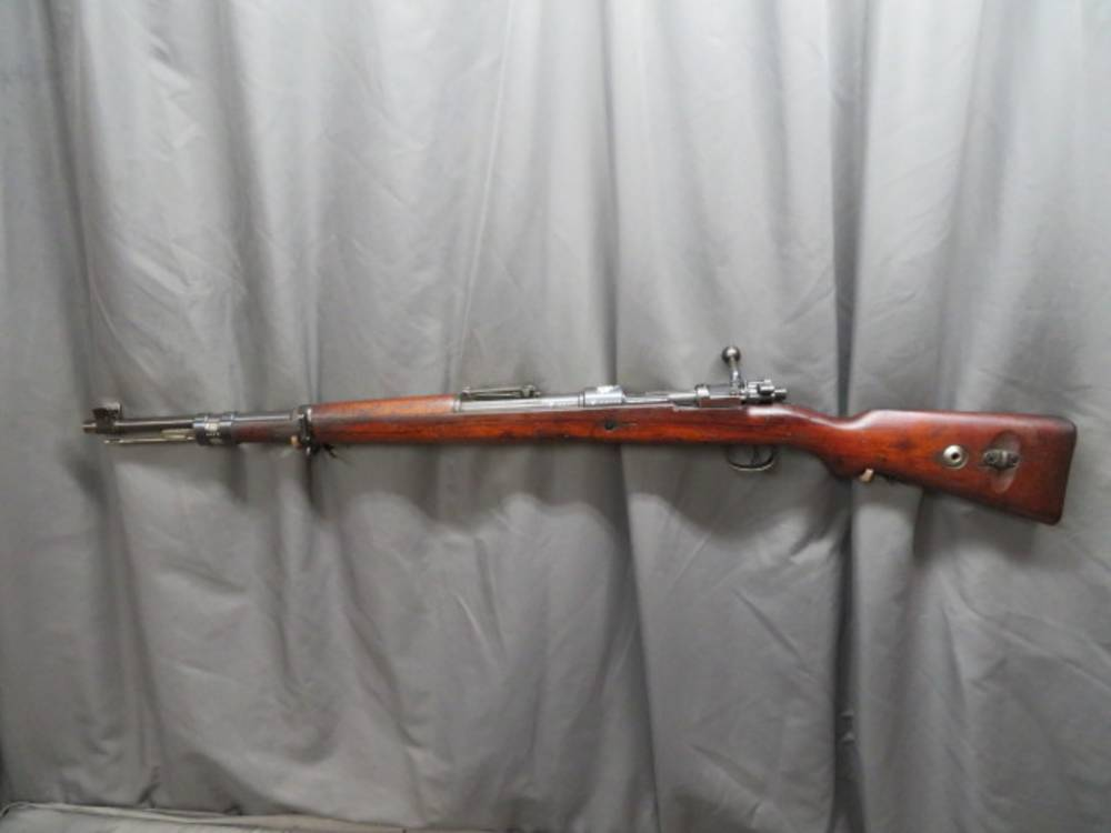 Left side view of a full-length Portuguese Model 1937 M/937 Mauser rifle
