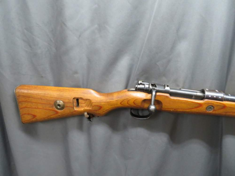 K98k Mauser rifle bolt and receiver close-up