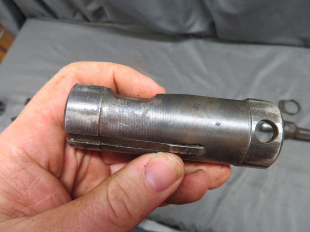 Close-up of an MP 40 bolt and breech block component