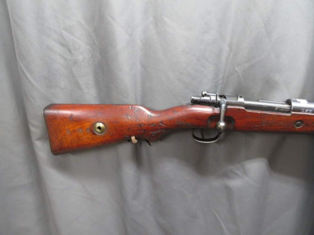 Close-up of the bolt and receiver of the Portuguese M/937 Mauser rifle