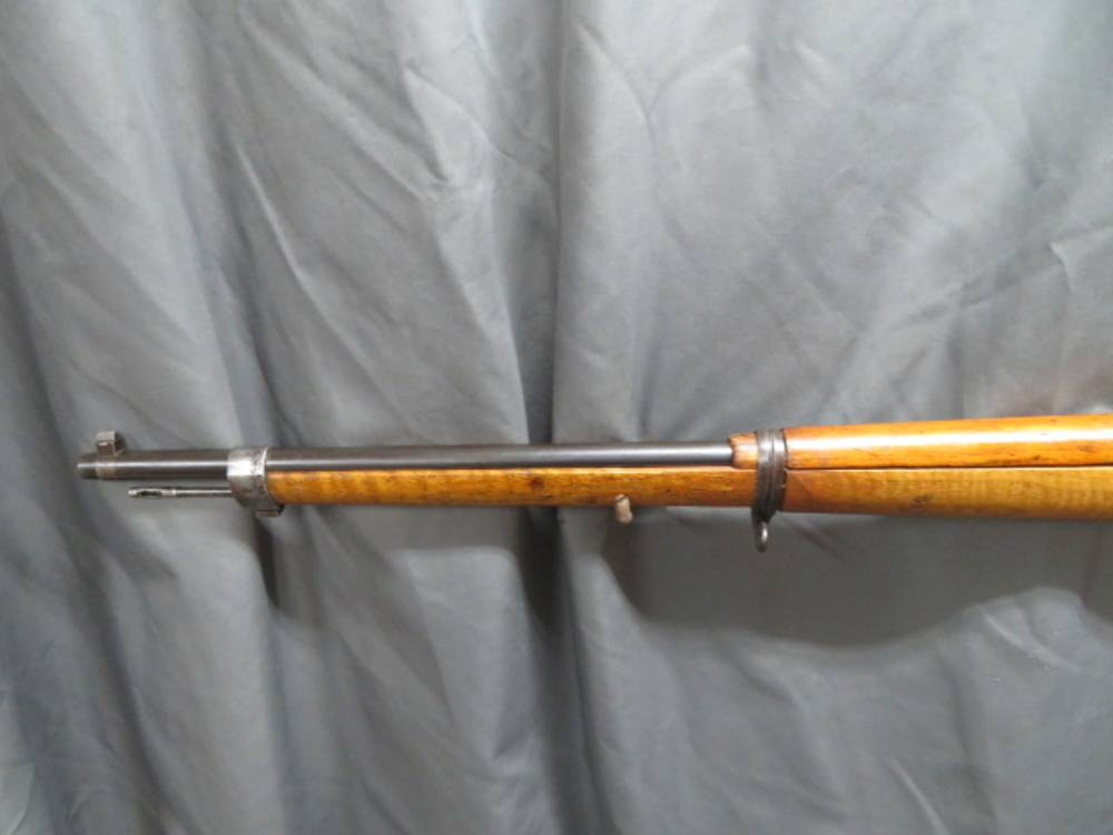 Front sight, muzzle band, and barrel of an Ottoman Model 1903 Mauser rifle