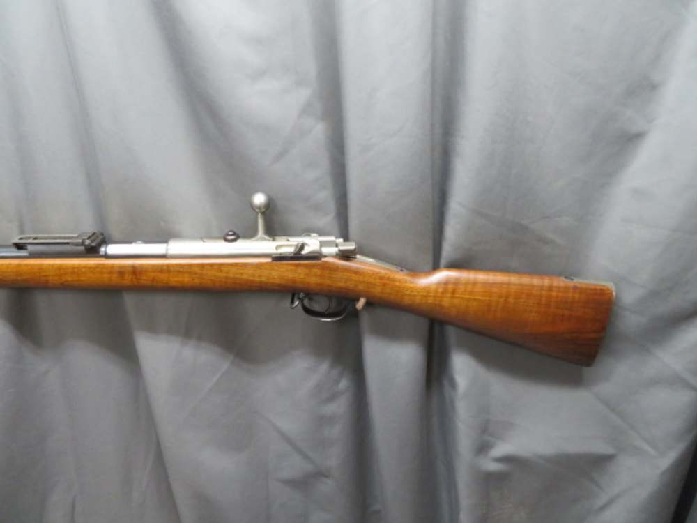 Close-up of the bolt and receiver of the German 71/84 Mauser rifle