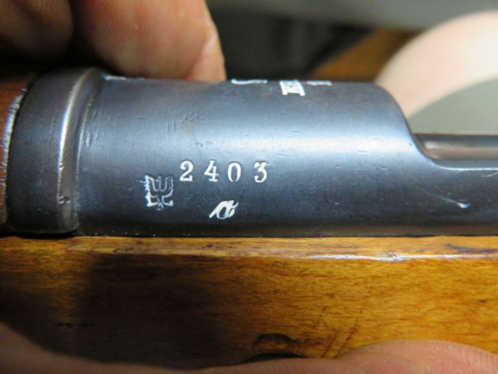 Kar98AZ barrel proof marks near the receiver