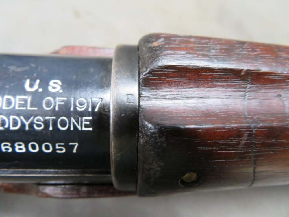 Close-up of the U.S. MODEL OF 1917 EDDYSTONE receiver marking
