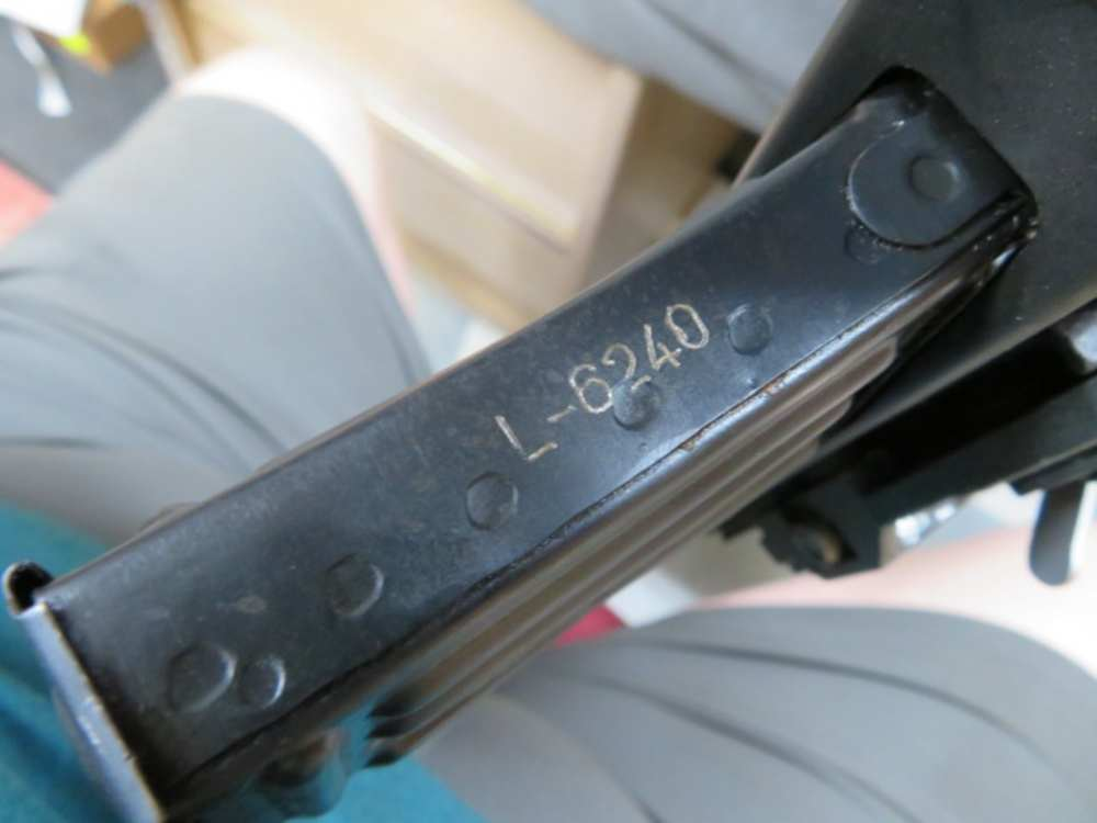 Close-up of the serial number stamped on the PSL's receiver