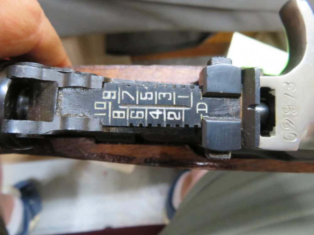 Albanian SKS rear sight elevation ladder and receiver marking