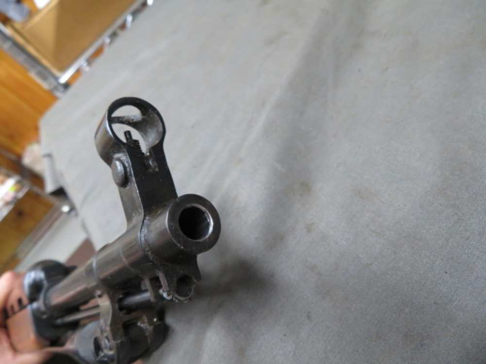 Albanian SKS muzzle and front sight close-up